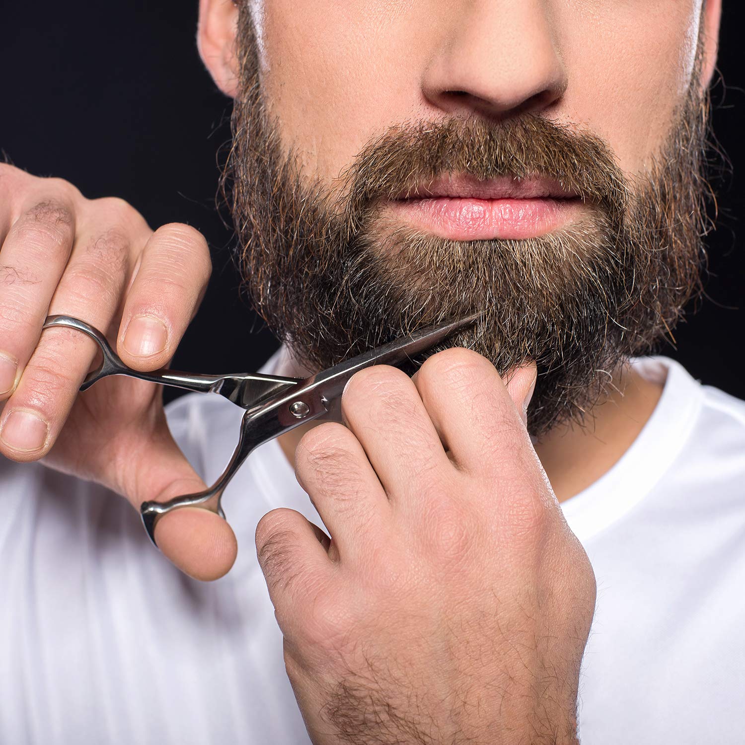 Premium Beard and Mustache Trimming Kit - Includes Scissor, Comb, and Hair Clippings Catcher & Grooming Cape Apron with Travel Bag