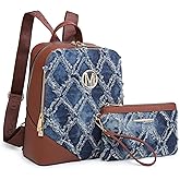 MKP Women Fashion Backpack Purse Jean Denim Handbag Anti-Theft Rucksack Travel College Shoulder Bag with Wristlet | Fashion, Purse, Handbag, Rucksack, Travel, College