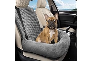 Sephyroth Dog Car Seat for Small/Medium Dogs,Dog Car Bed Washable Pet Travel Safety Seat,Super Soft Safe Removable Puppy Car Seat(Gray)