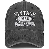 Happy 60th Birthday Gifts for Women Man Vintage 1966 Baseball Cap Funny Gifts Ideas (Black)