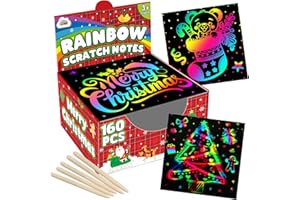 ZMLM Kids Rainbow Scratch Paper Art Crafts Mini Notes Stocking Stuffers for Kids Gifts 4 5 6 7 8 9 10 Years Old Girls Boys St