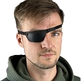 Black Leather Eye Patch, Concave 3D Design for Adults, Adjustable Strap | Ventilation Hole for Better Airflow, Skin-Safe Design, Soft Foam Padding, Suitable for Men And Women for Daily Wear
