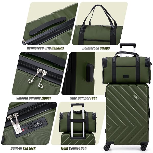 EEEZA LUGGAGE SETS 3 PIECE,SUITCASES WITH WHEELS,CARRY ON LUGGAGE SET 22X14X9 AIRLINE APPROVED,HARDSHELL LUGGAGE SETS WITH TSA LOCK,20 INCH CARRY ON SUITCASE