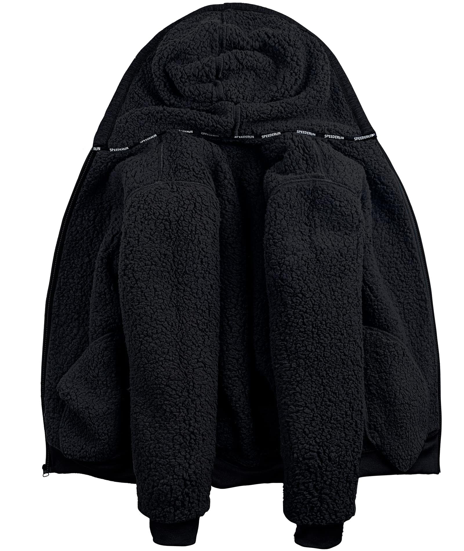 GEEK LIGHTING Men's Hoodie Heavyweight Fleece Sweatshirt Comfortable Full Zip Up Thick Sherpa Lined for Men Outdoor Activity