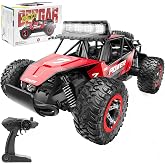 BEZGAR RC Cars for Boys - 1:14 Off Road RC Truck with LED Headlight | 2.4GHz steady wireless signal, shock-absorbing suspension, bright front lamp, fun toy for kids &amp; adult beginners