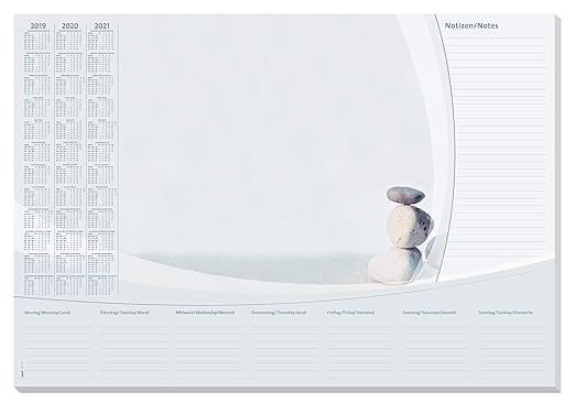 SIGEL HO370 Papier-Schreibunterlage, ca. DIN A2, mit 3-Jahres-Kalender und Wochenplan, 30 Blatt - weitere Designs