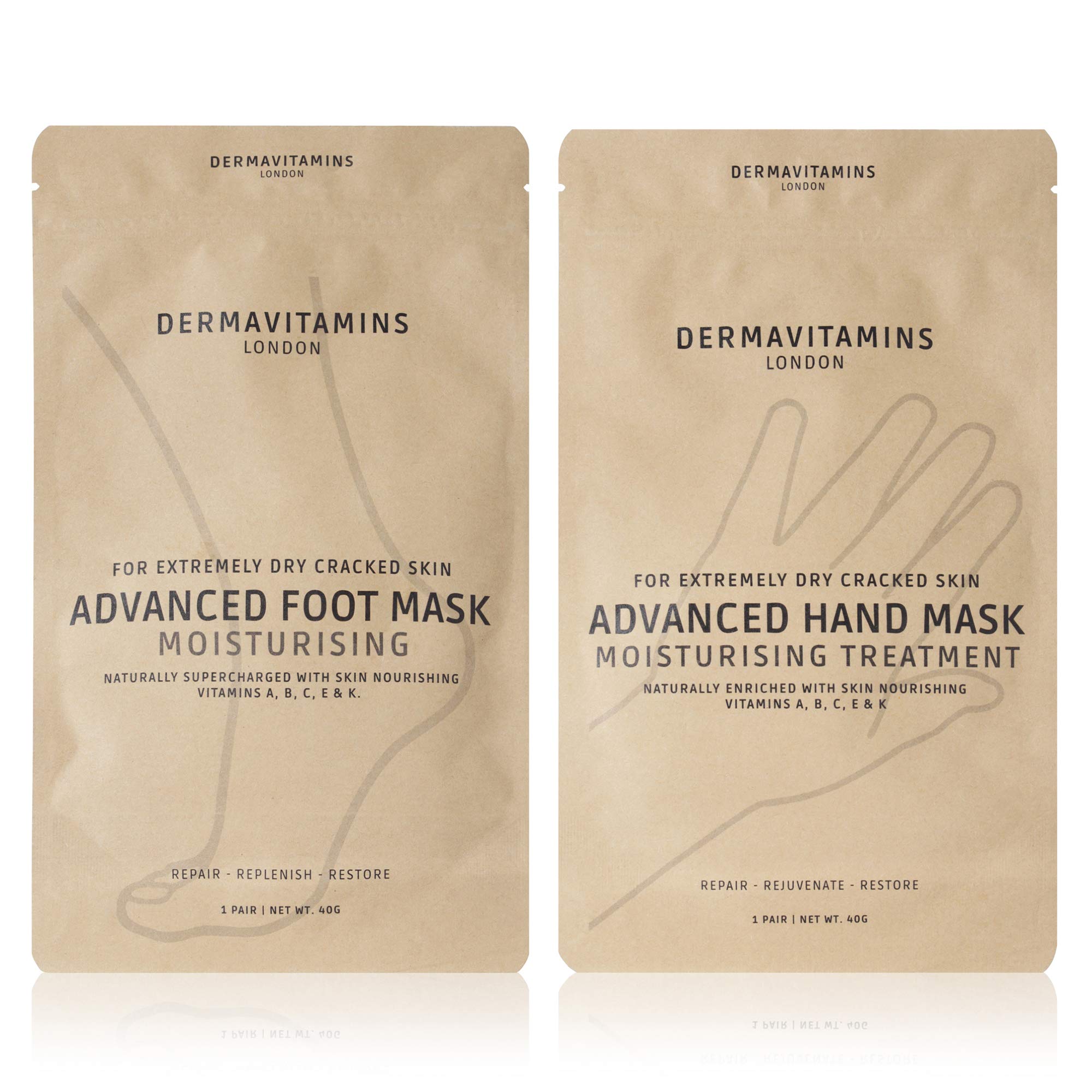 Dermavitamins Advanced Moisturising Foot & Hand Mask Bag Set