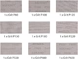 Mirka Abranet 70x125mm Net Sandpaper Hook & Loop Mix Pack 80-600 Grit 9 Pcs view 3