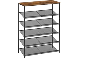 VASAGLE Shoe Rack for Entryway, 6-Tier Shoe Rack Organizer with Storage Shelves and Spacious Top, Freestanding, Adjustable, I