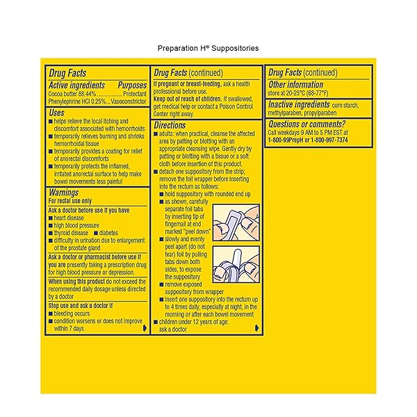 PREPARATION H HEMORRHOID SUPPOSITORIES FOR ITCHING AND DISCOMFORT RELIEF – 24 COUNT