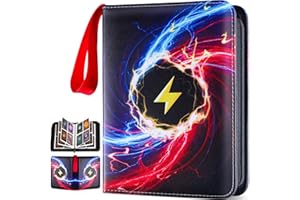 EFUNNY Card Binder 4 Pocket Gifts for Boys Girls, Waterproof 400 Pockets Card Holder Album with 50 Removable Sleeves for Trading Card - Binder Display Storage Carrying Case (Black)