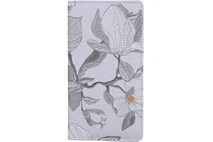 Sanlykate Checkbook Cover for Duplicate Checks, Men & Women RFID Blocking PU Leather Standard Register Check Book Case with Pen Holder & Divider, Flower Light Gray