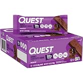 Quest Nutrition Double Chocolate Chunk Protein Bars, 20g Protein Bars, 1g Sugar, Gluten Free, Keto Friendly, 12 Count