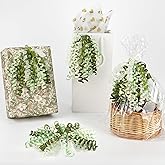 HUIHUANG Curly Bows for Gift Wrapping 7 inch Sage Green/Moss/Ivory Gift Bow with Self Adhesive & Twist Tie Ribbon Bows for Presents, Gift Basket, Wedding Decor, Baby Shower- 6 Counts