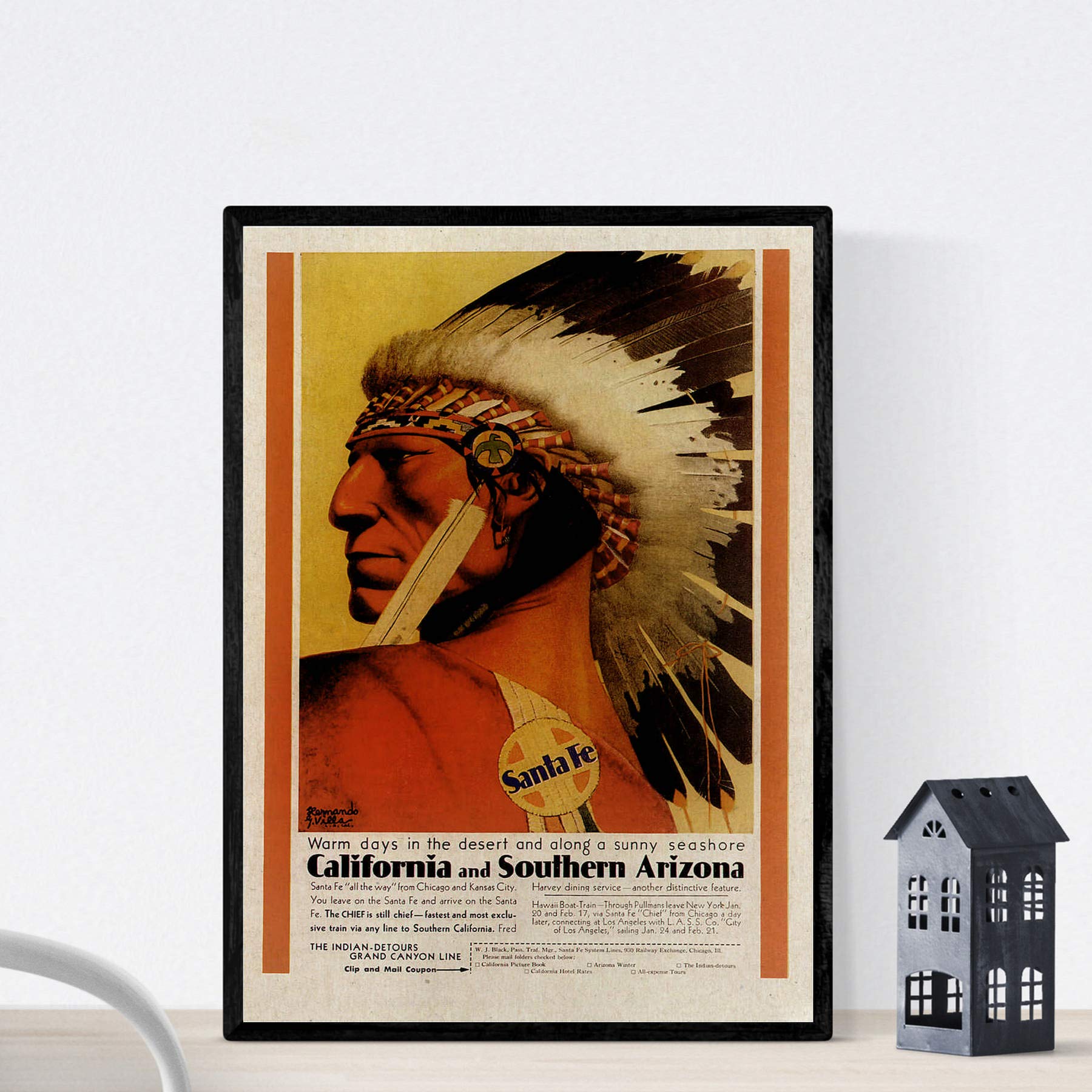 Nacnic Vintage Poster Vintage Poster America. California Indians. A4 size