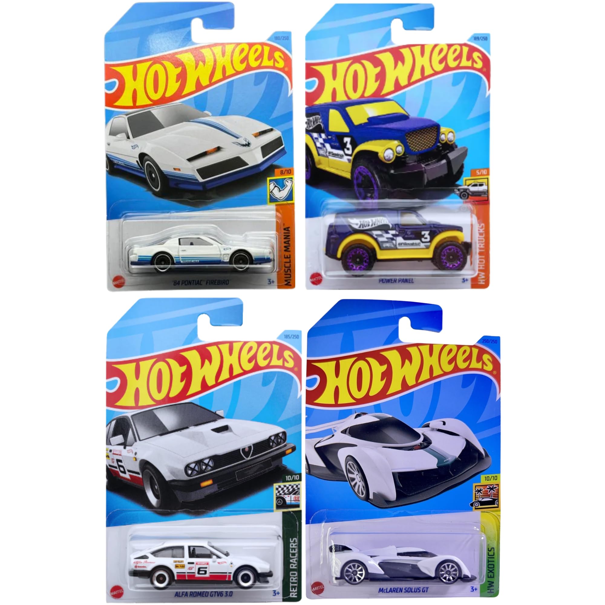 Hot Wheels 1:64 Scale Cars, Racecars, Trucks & Bikes - (4 Pack - Set 6)