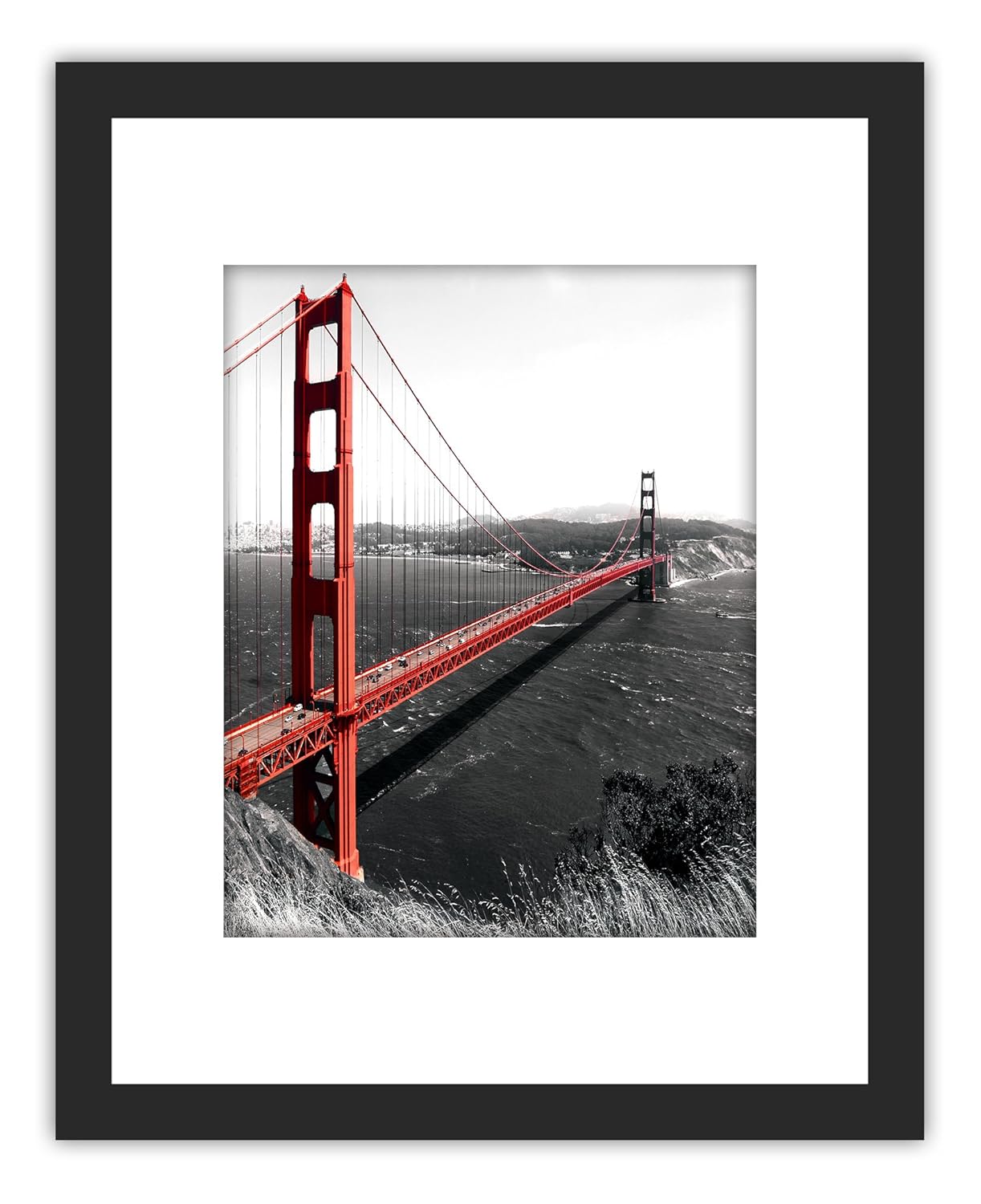 XUFLY 11x14 Tempered Glass Wood Frame White, with 3X Mat Fit for 8.5x11 8x10 4x6 inch Certificate Family Photo Picture, Desktop On Wall Vertical Horizontal Support Office Decoration Landscape (1)