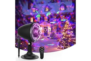 SUNBOX Christmas Halloween Projector Lights Outdoor,10 Colors Aurora & Water Wave Ocean Effect Night Light with Remote,Waterproof LED Landscape Light for Wedding Garden Wall Tree Decoration