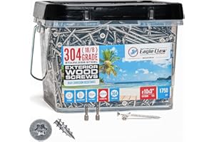 #10 x 3 Inch Stainless Steel Deck Screws 1750 Pieces | T25 Star Torx Drive Flat Head | 304 Grade Stainless Steel Wood Screws High Corrosion Resistance by Allen's Trading Co. Eagle Claw Fasteners