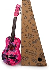 CB SKY 30 Inch Acoustic Guitar Pink Flower Junior Beginner Kids