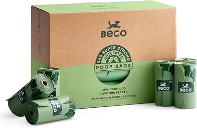 Beco Dog Poo Bags 540 Count Unscented Extra Thick Leakproof 33x22cm