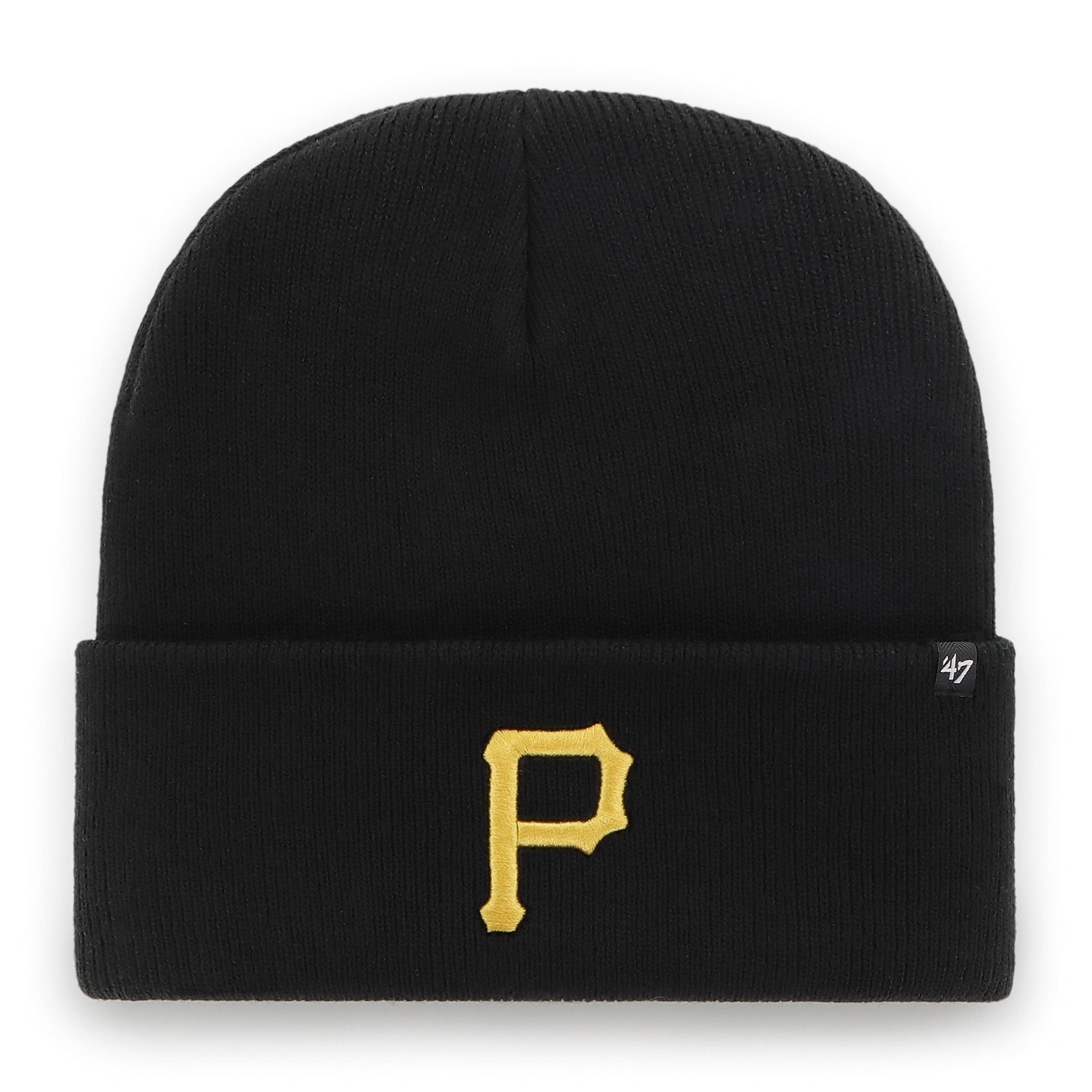 47 Pittsburgh Pirates MLB Haymaker Unisex Beanie, Adjustable, Yellow Logo, Black
