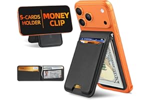 ExtreLife For Magsafe Wallet with Money Clip, Strongest Magnetic Wallet for iPhone 17/16/15/14/13/12 Series, Adjustable Stand, ID Window, 5 Card Holder, RFID Blocking, Not for 13/12 Mini, Black