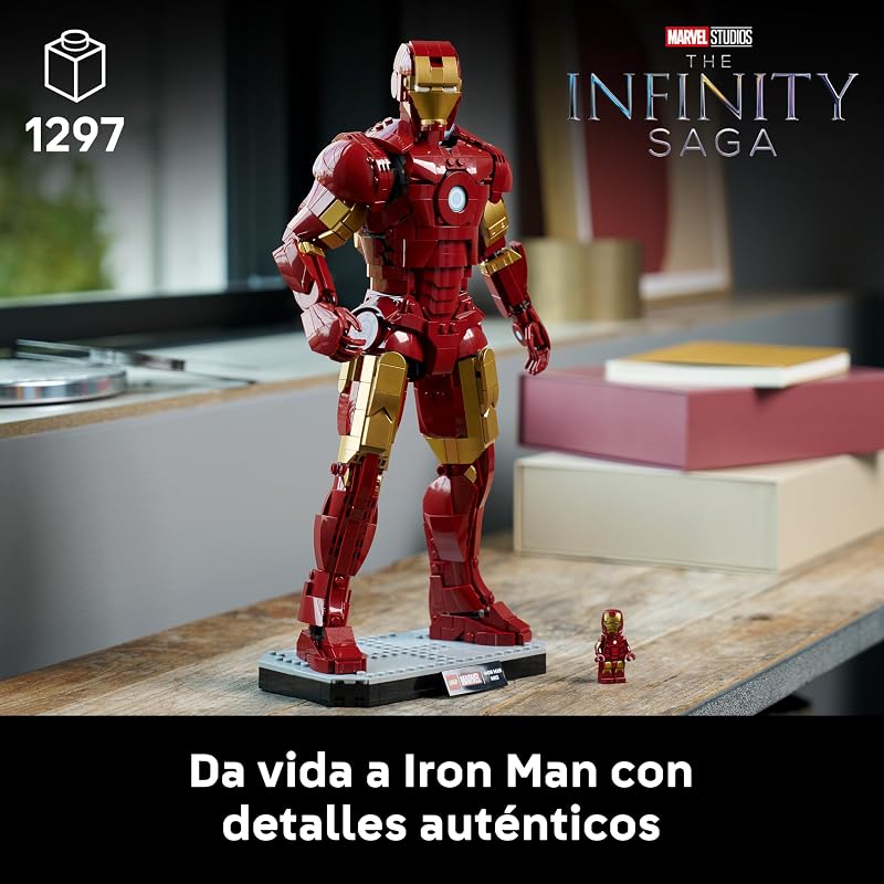 | Marvel Iron Man Mark 3: Edição de Colecionador - Modelo Avengers para Adultos - Minifigura de Super-Herói e Reator ARC - Presente para Fãs de Homens e Mulheres - 76344 — foto 2 de 8