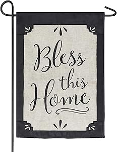 Evergreen Flag Bless This Home Burlap Garden Flag - 12.5 x 18 Inches Outdoor Decor for Homes and Gardens