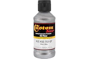 Custom Shop KSE753-QP Silver Alloy - EZ Flow Pinstripe & Lettering Enamel Paint - 4 Ounce