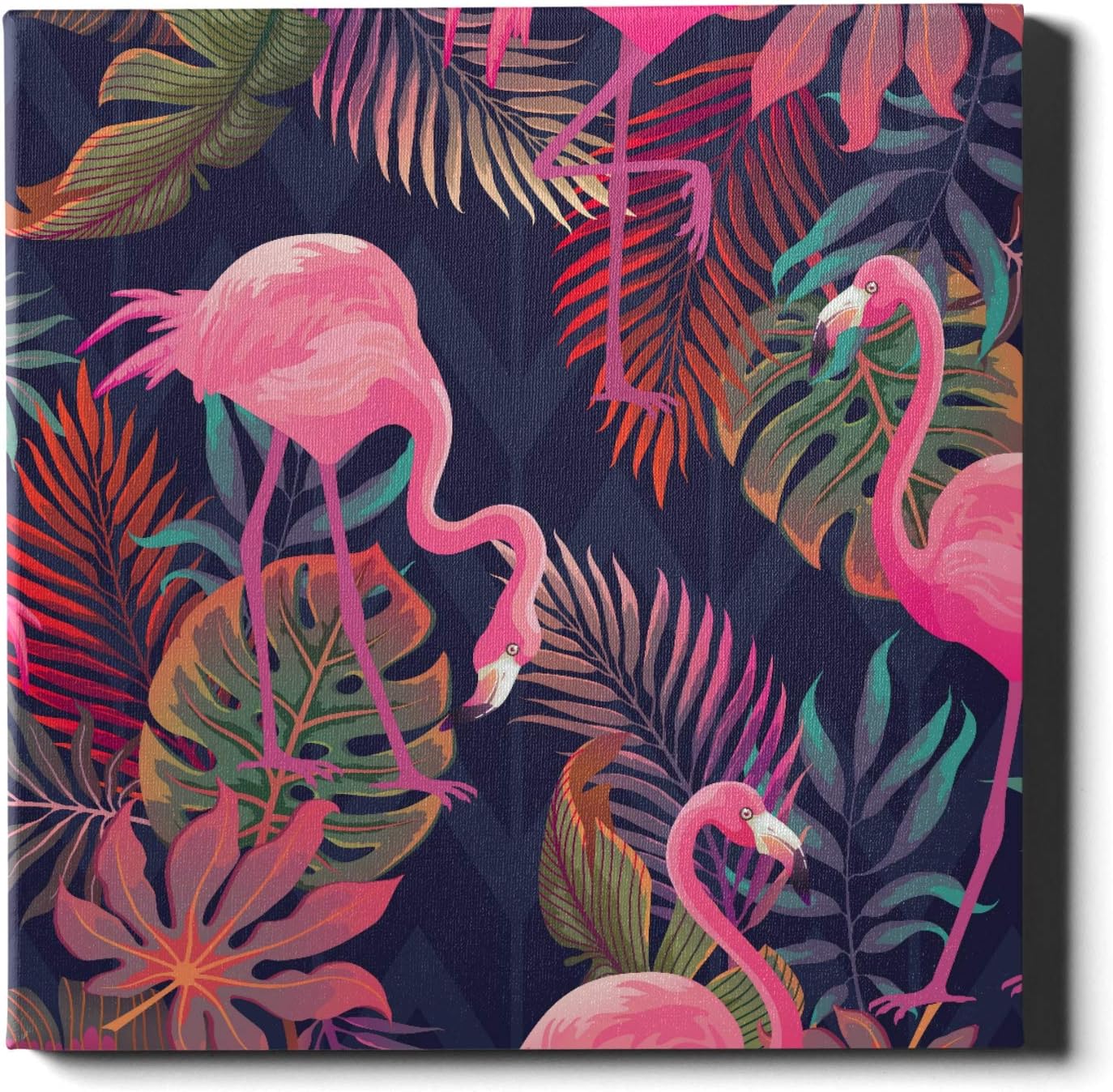 Canvas Prints Wall Art Beautiful Seamless Vector Tropical Pink Office Wall Paint