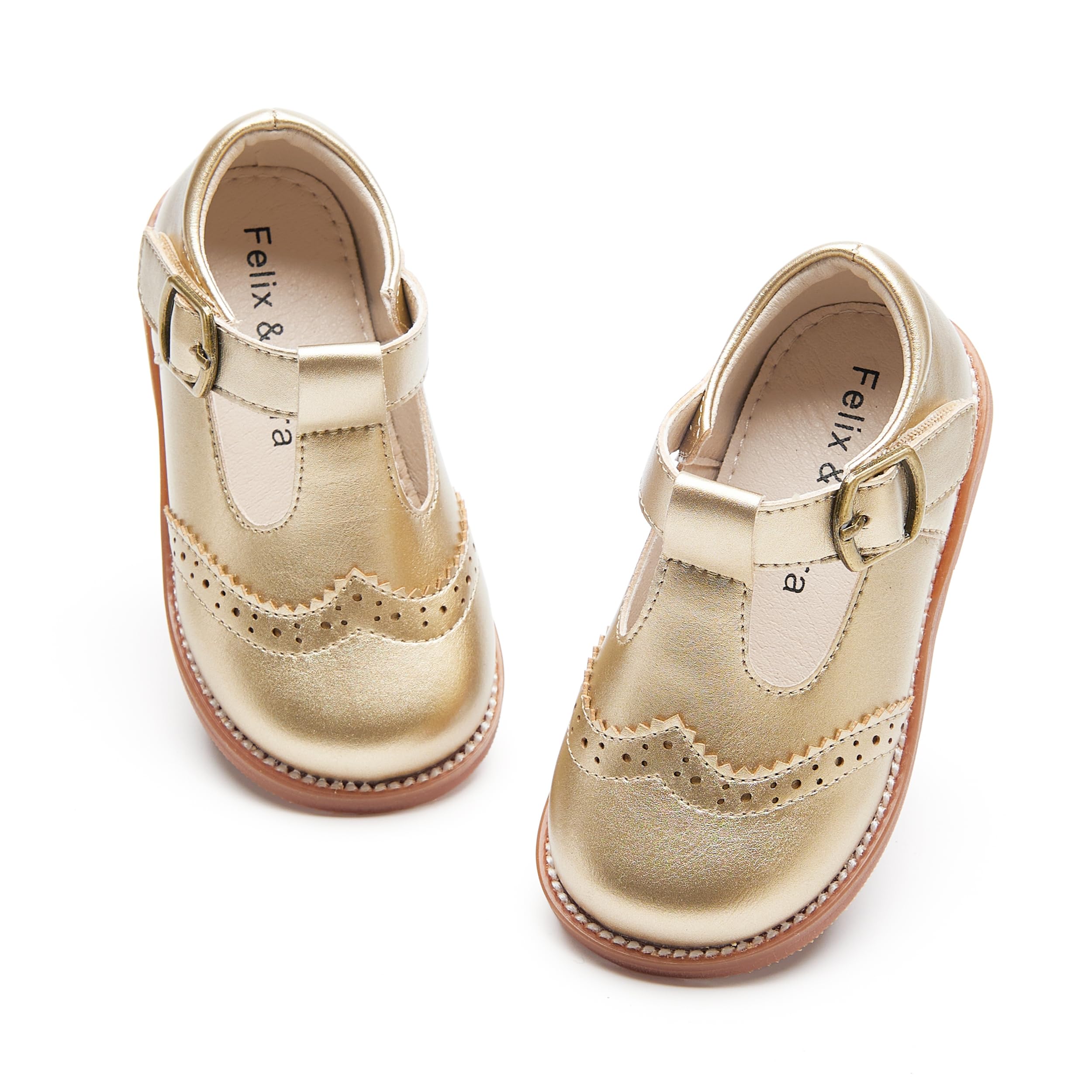 Felix & Flora Toddler Little Girl Gold Mary Jane