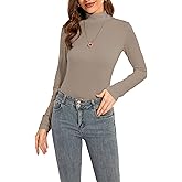 CONPEN Womens Long Sleeve Mock Turtleneck Base Layer Slim Fit Underscrub Shirt