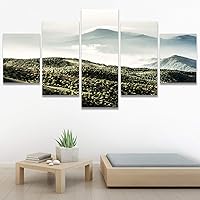 SIGNWIN 5 Panel Canvas Wall Art Modern Art Expressive Landscape Modern Mountain Top Multicolor Photography for Home Decorations Ready to Hang - 60