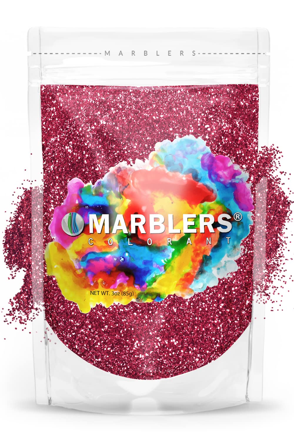 MARBLERS Twinkle Glitter [Crimson Pink] 3oz (85g) | Fine | Non-Toxic, Vegan, Cruelty-Free | Face, Body, Eyeshadow, Hair, Festival, Party Makeup | Nail Art, Polish | Resin, Tumbler, Slime, Craft