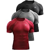 NELEUS Men's 3 or 4 Pack Workout Athletic Compression Shirts
