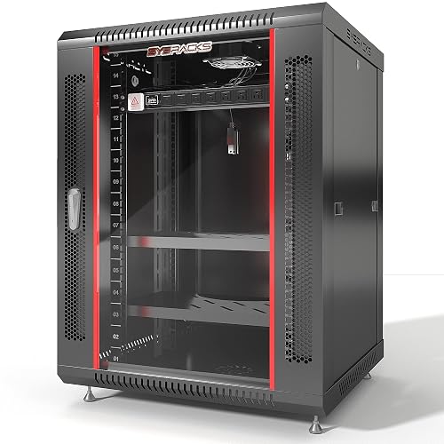 Sysracks 15U Wall Mount Network Data Server Cabinet Rack Locking ...