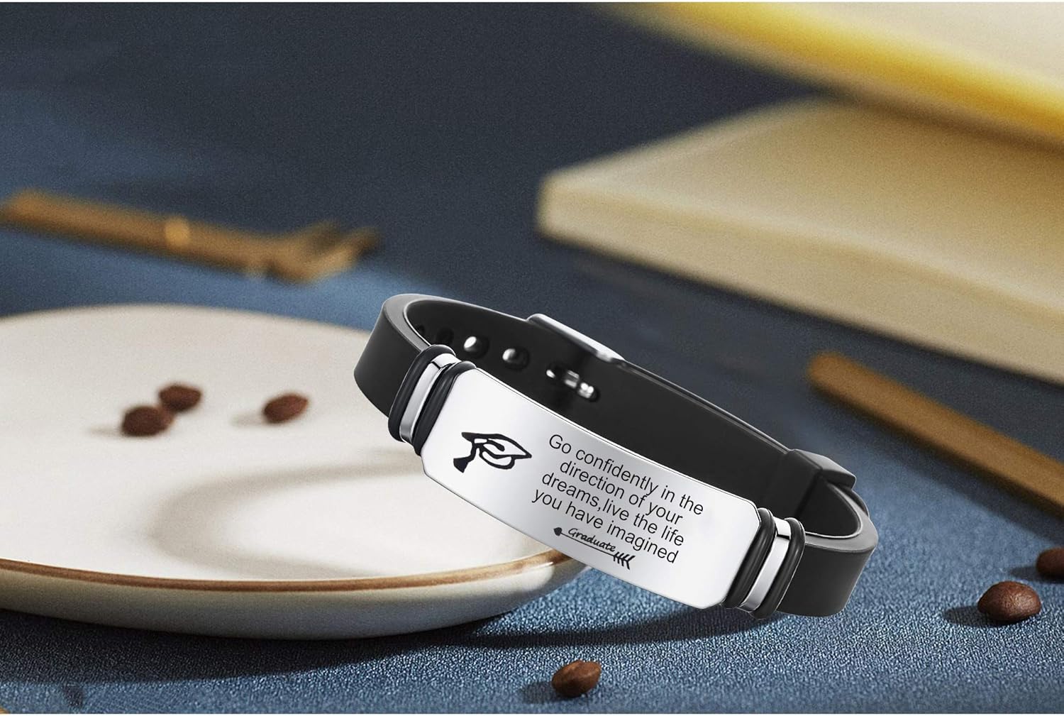 Graduation Gifts for Him Class of 2021 Senior Gifts College High School 8th Grade Graduates Bracelets Jewelry Go Confidently: Clothing