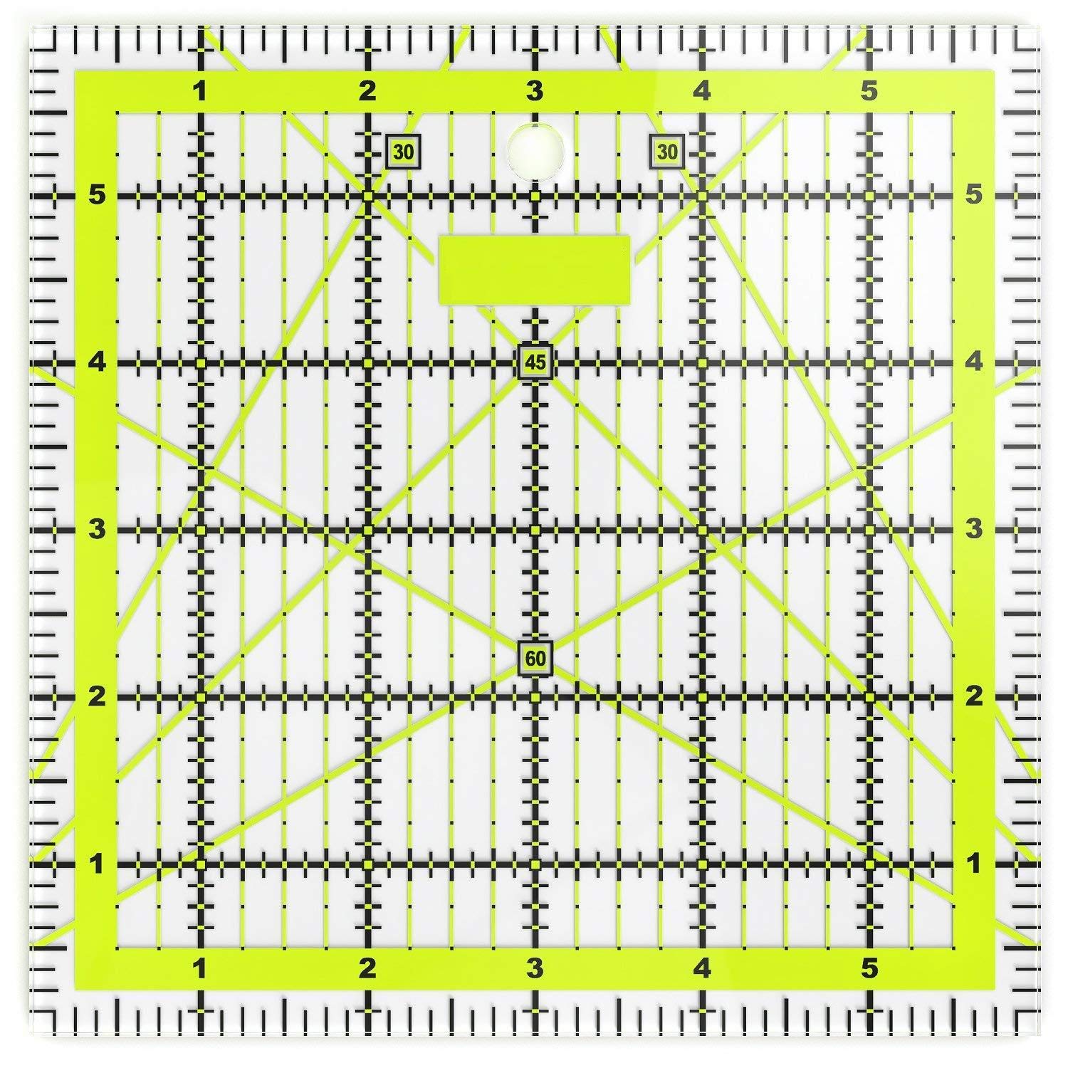 Premium Quilting Ruler Template Non Slip Transparent Acrylic Quilters