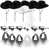 6 Sets Cowgirl Bachelorette Party Decorations Bulk Bride Cowboy Hat Rhinestone Bandana Heart Glasses for Last Disco