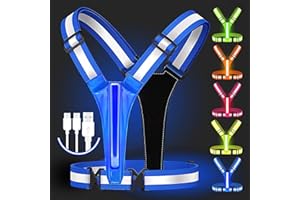 REFLECTIVE XSCPG Led Reflective Vest Running Gear,USB Rechargeable Light Up High Visibility Running Vest,6-11hrs Light with Adjustable Waist/Shoulder for Runners Walkers