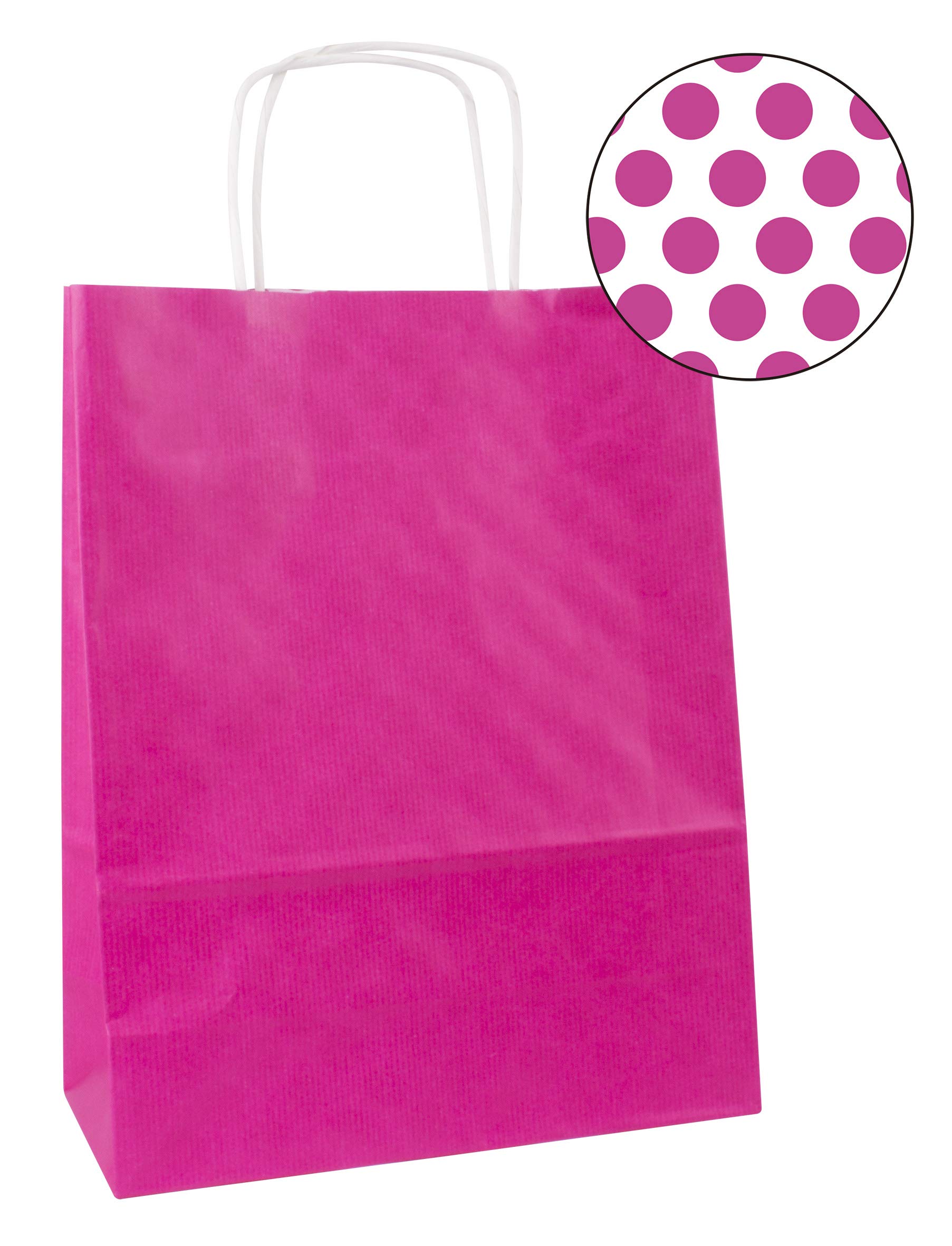 agipa 101838 Paper Carrier Bag - Made of Kraft Paper, Medium, Fuchsia