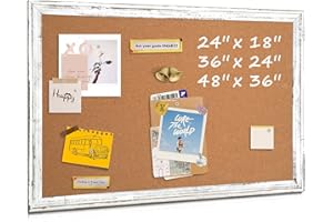 QUEENLINK Cork Boards for Walls, 36" x 24" Bulletin Board White Framed Cork Board for Office, Decorative Hanging Pin Board Vision Board Corkboard for Office Home School