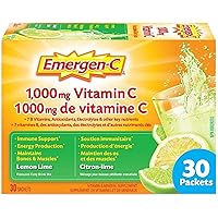 Emergen-C® Lemon-Lime (30 Count), 1000mg Vitamin C / Electrolytes / B Vitamins Mineral Supplement