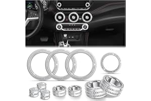 Polodunn for Nissan Sentra Accessories 2020-2025, 11pcs Trim Set - Air Conditioning, Volume Tune Knob Covers, Air Vent Outlet Covers/Rings, Push Start Button Cover/Ring (Bling)