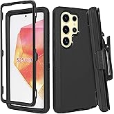 Thousandgear Compatible for Samsung Galaxy S25 Ultra Case, Screenless, Rugged & Durable, with Port Protection, Includes Holster Clip Kickstand (Black)