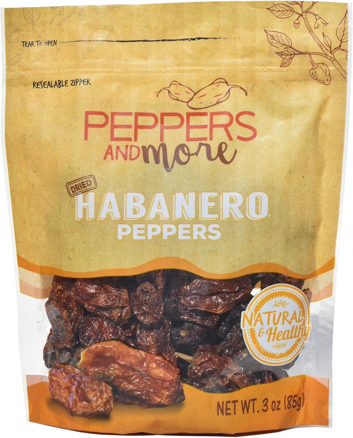 Dried Habanero Peppers, 3 oz