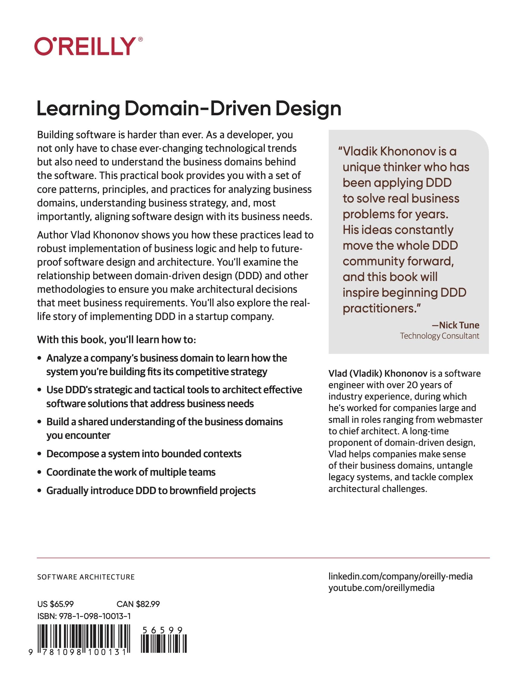 Learning Domain-Driven Design: Aligning Software Architecture and Business Strategy