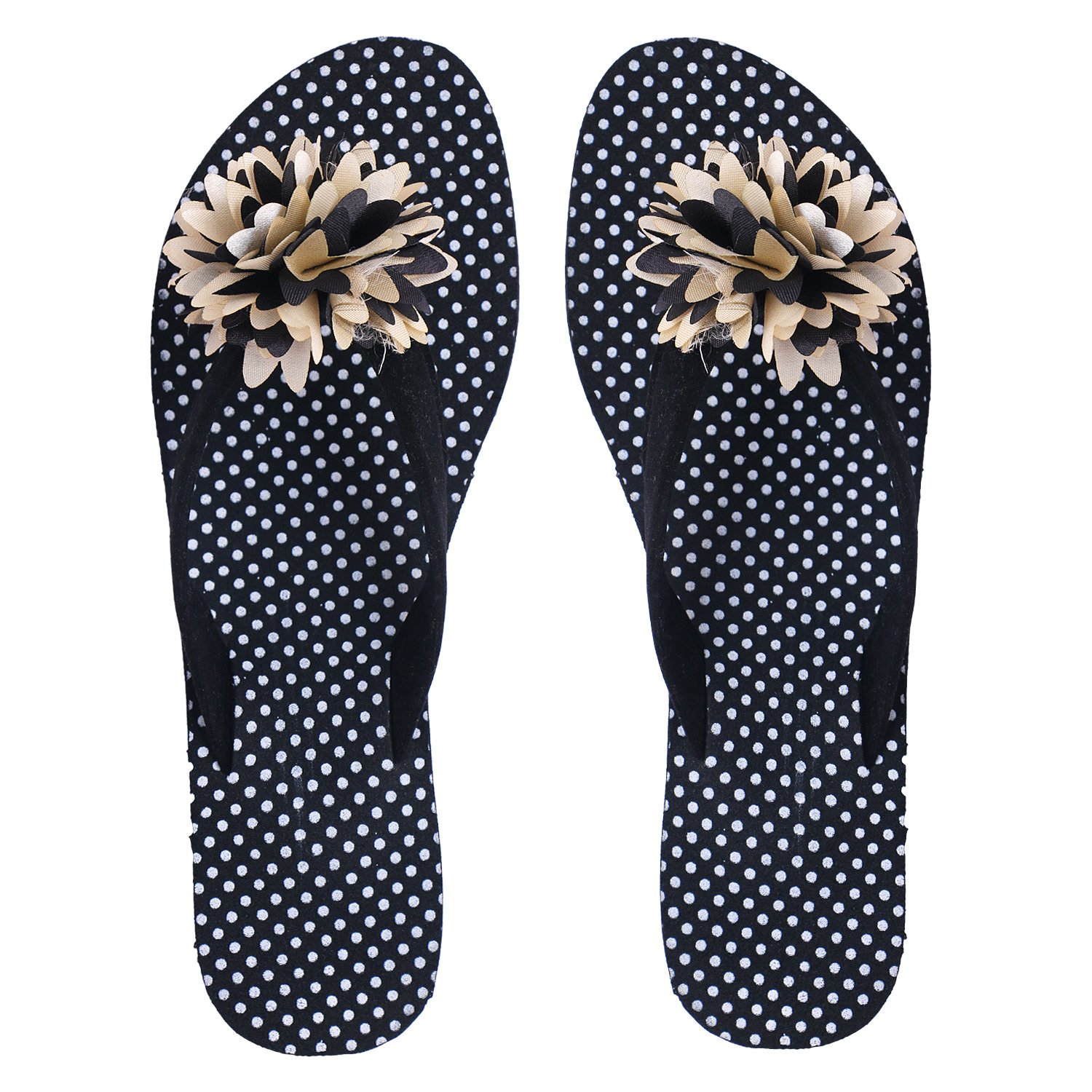 hd casual rubber flip-flop slippers for women (black)