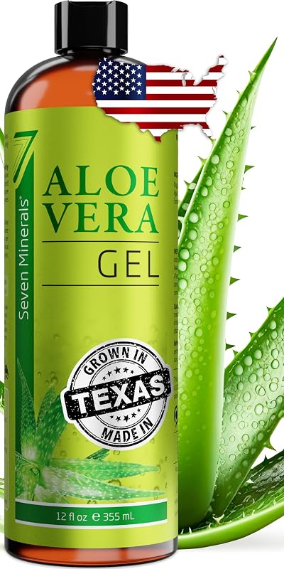 Seven Minerals Organic Aloe Vera Gel 355 ml 12 fl oz Pure Aloe Freshly Cut